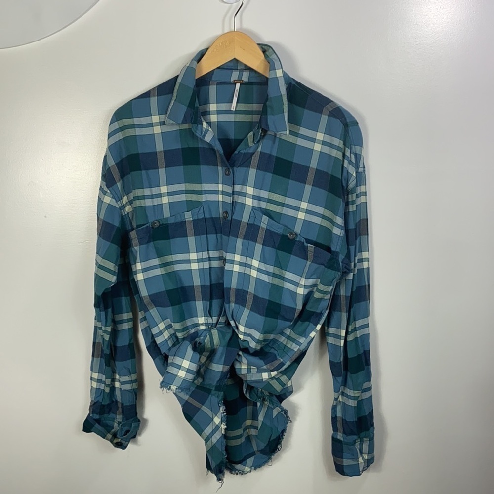 Free People plaid button down